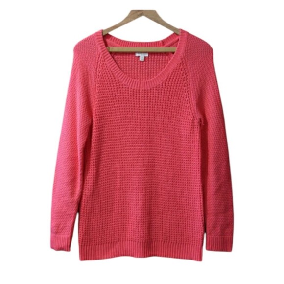 Sonoma Coral Pink Chunky Knit Pullover Sweater Medium - Picture 1 of 10
